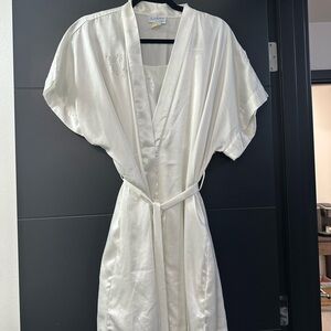 Eve Stillman vintage night gown and matching robe White Satin Slip Dress